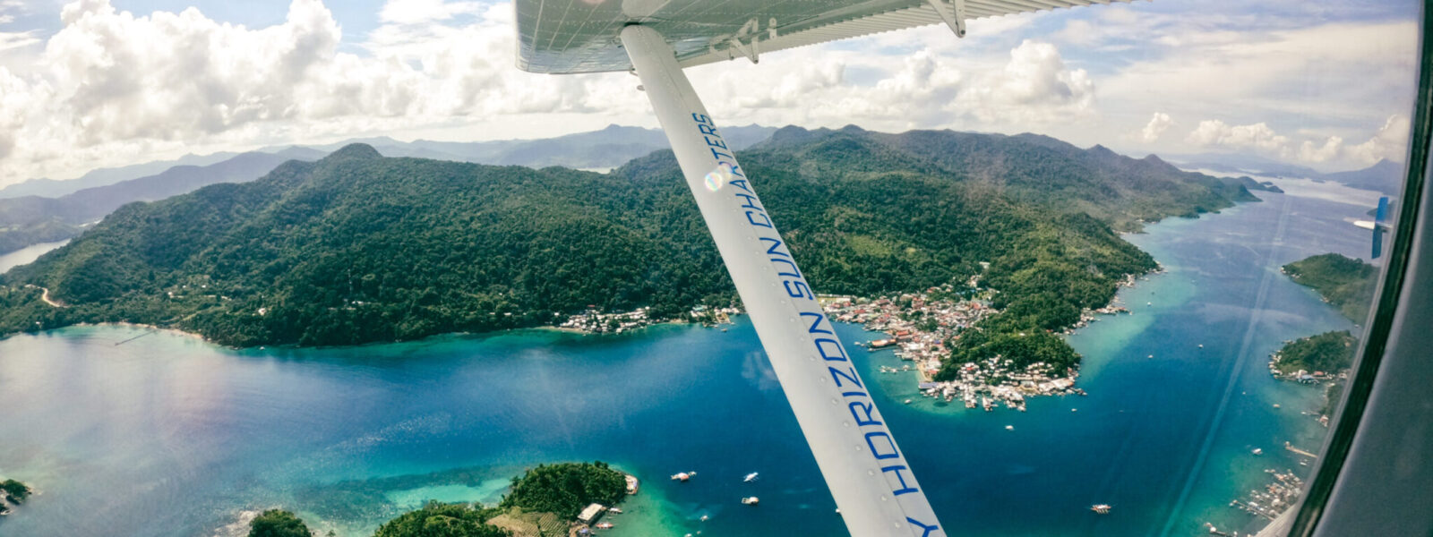 Seaplane over Liminangcong, Palawan Philippines